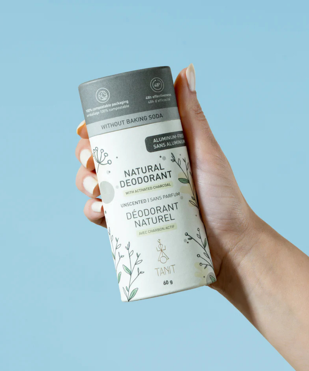 Natural Solid Deodorant - Unscented with Charcoal