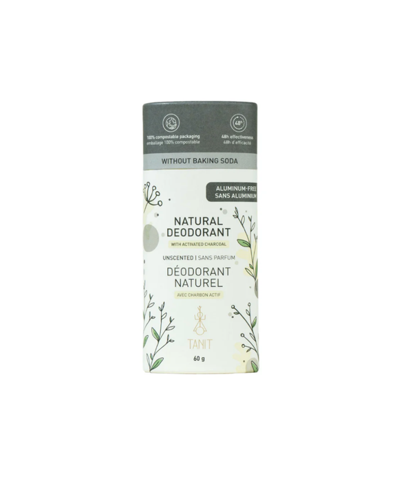 Natural Solid Deodorant - Unscented with Charcoal