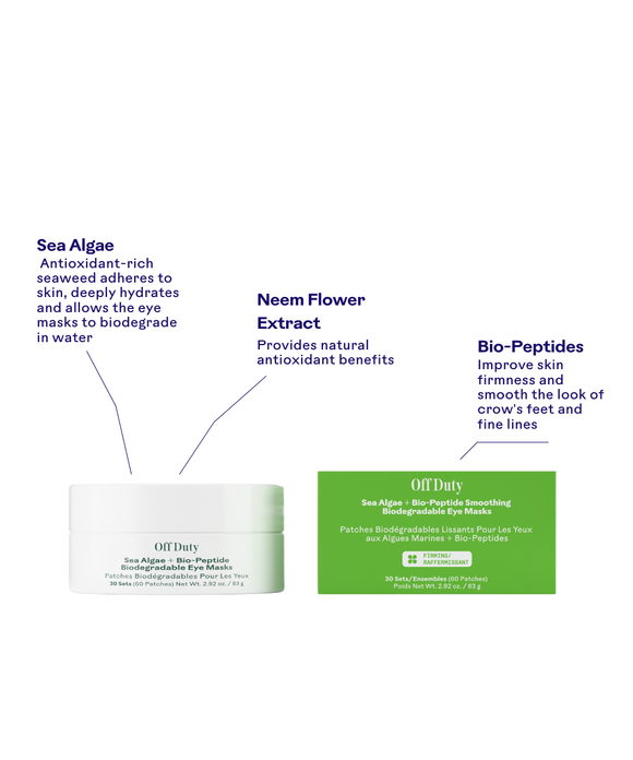 OffDuty™ Sea Algae + Bio-Peptide Smoothing Biodegradable Eye Masks