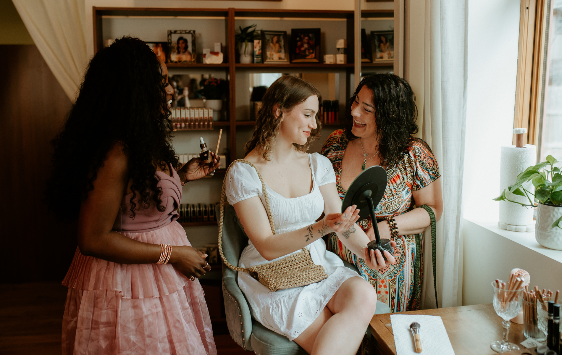 Book in advance and enjoy one-on-one or group experiences with a portia-ella certified holistic beauty advisor (HBA) or ethical makeup artist (EMUA)