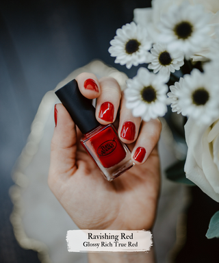 Red/Orange Glamour Nail Polish | Ravishing Red - Pure Anada