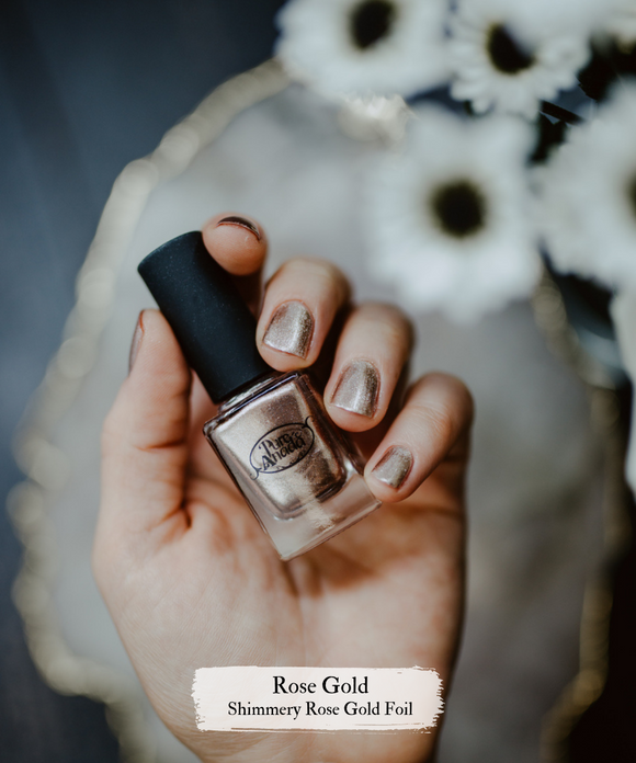 Shimmery Glamour Nail Polish | Rose Gold - Pure Anada