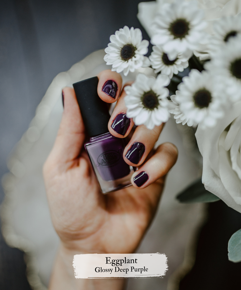 Purple/Black Glamour Nail Polish | Eggplant - Pure Anada